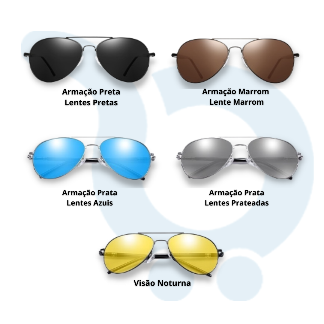 Kit Coleção Óculos Aviador - 5 óculos