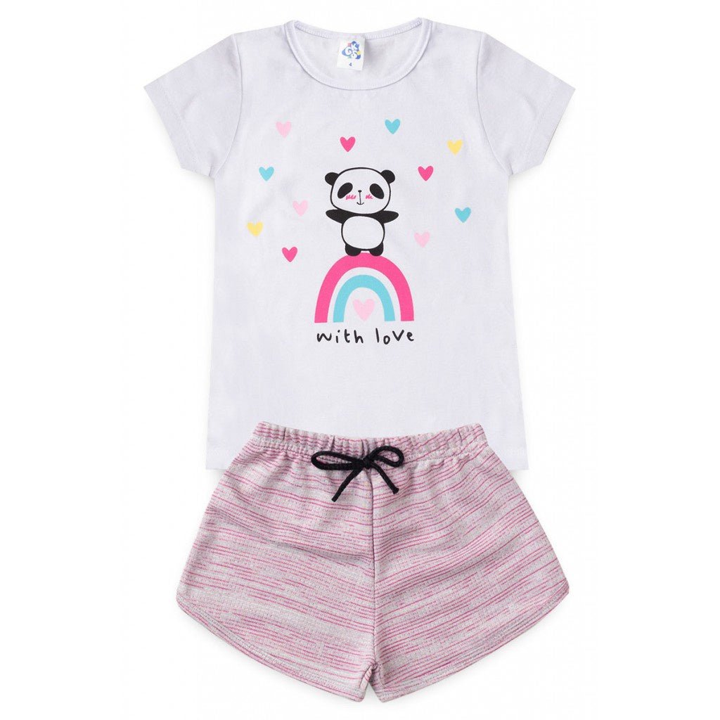 Conjunto Infantil de Verão para Menina Blusa e Shorts