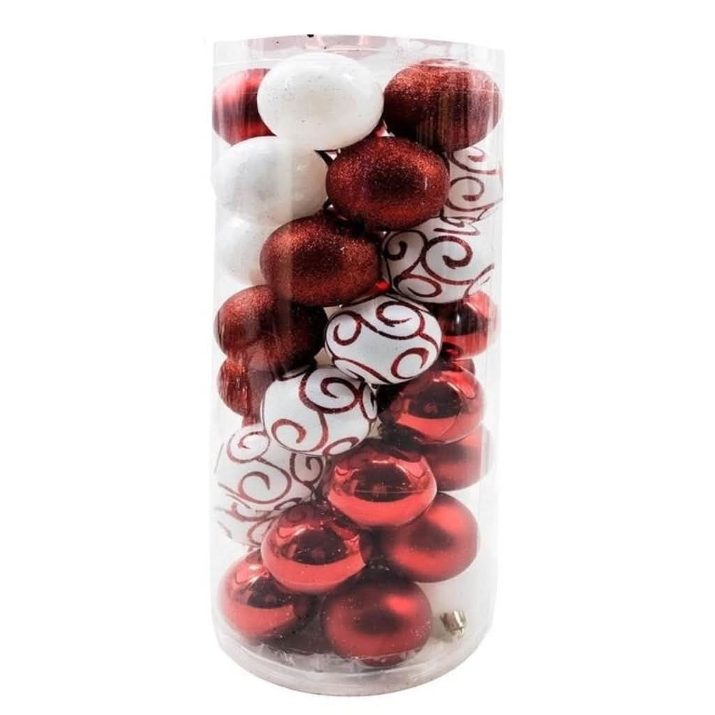 40 Bolas De Natal 5cm Sortidas Master Christmas Vermelha/rose