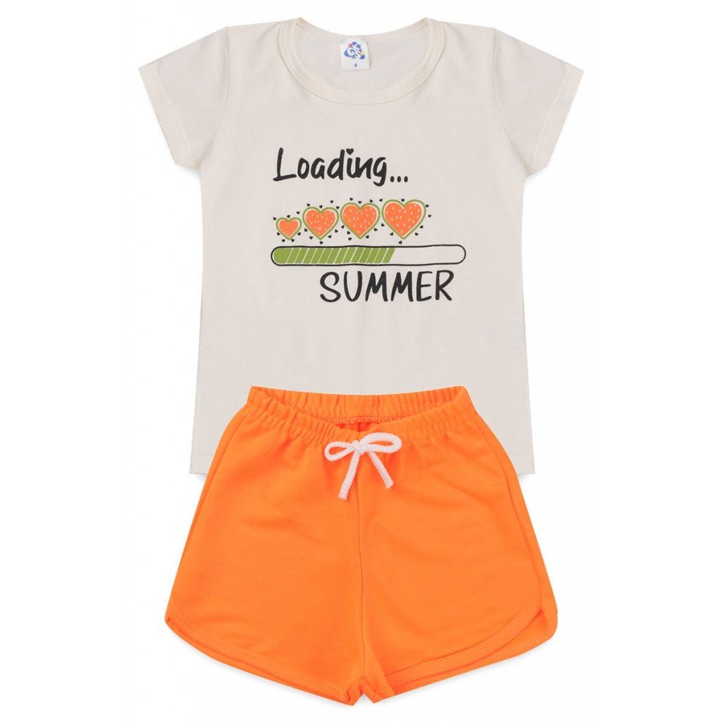 Conjunto Infantil de Verão para Menina Blusa e Shorts