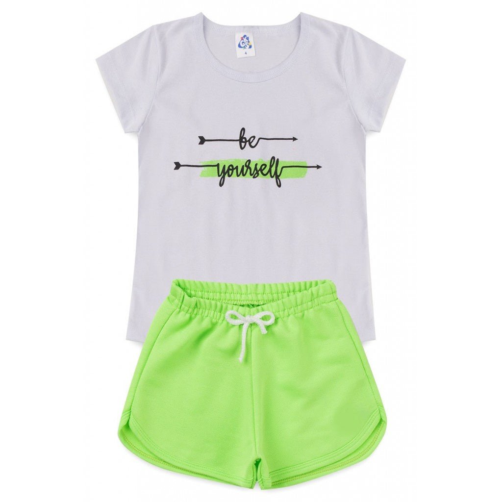 Conjunto Infantil de Verão para Menina Blusa e Shorts