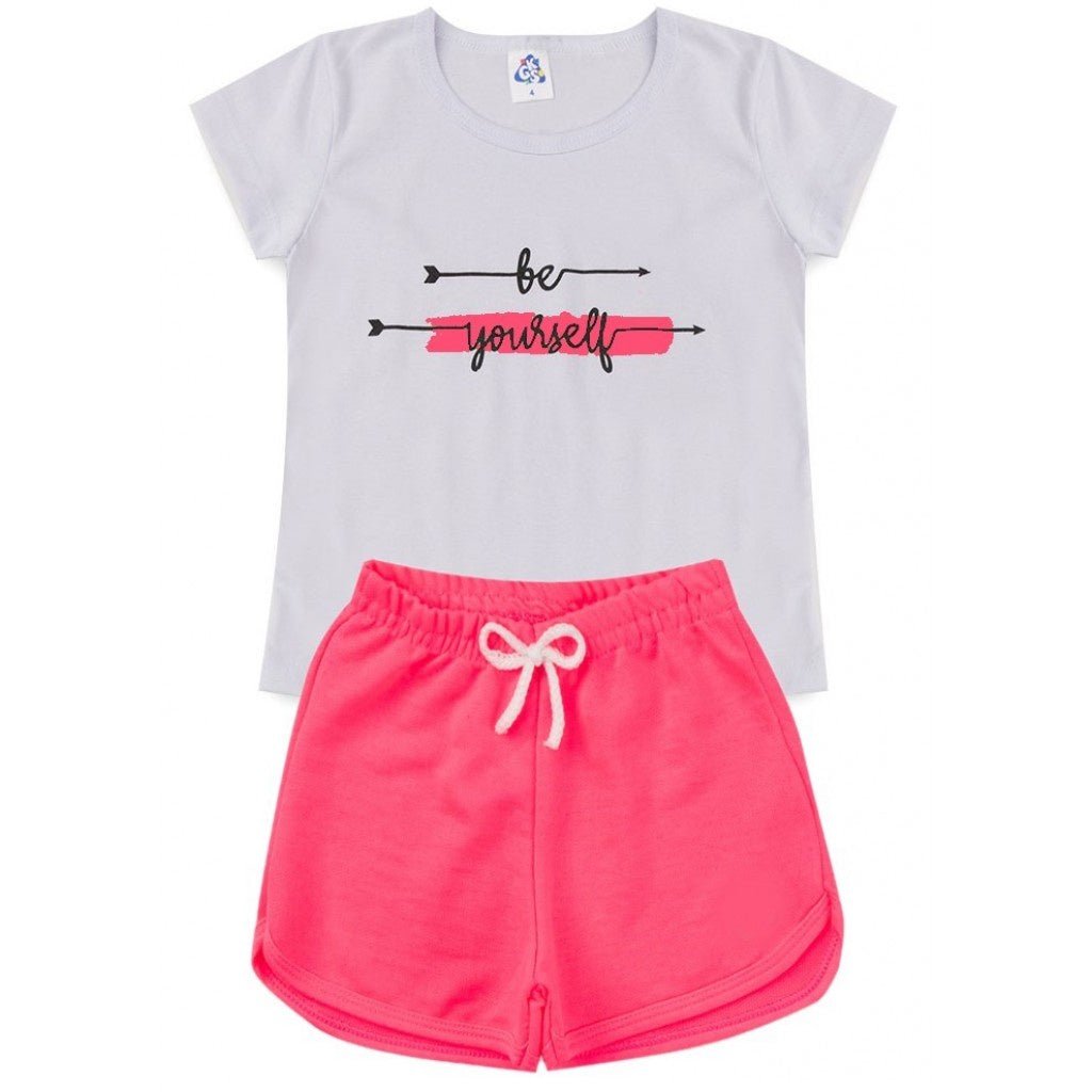 Conjunto Infantil de Verão para Menina Blusa e Shorts