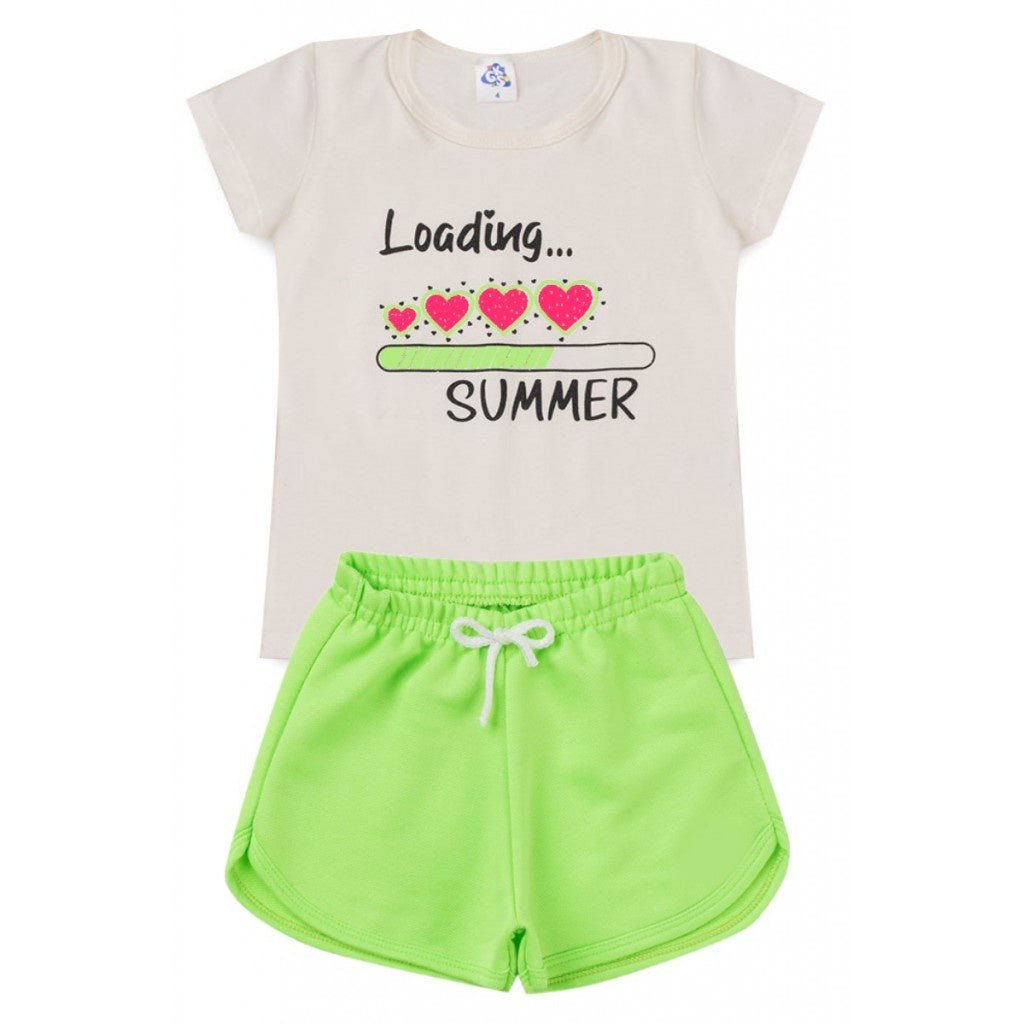 Conjunto Infantil de Verão para Menina Blusa e Shorts