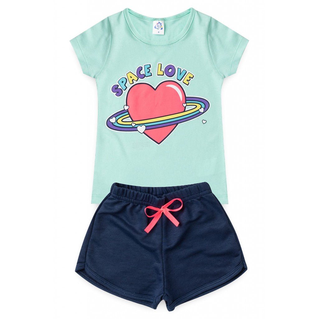 Conjunto Infantil de Verão para Menina Blusa e Shorts