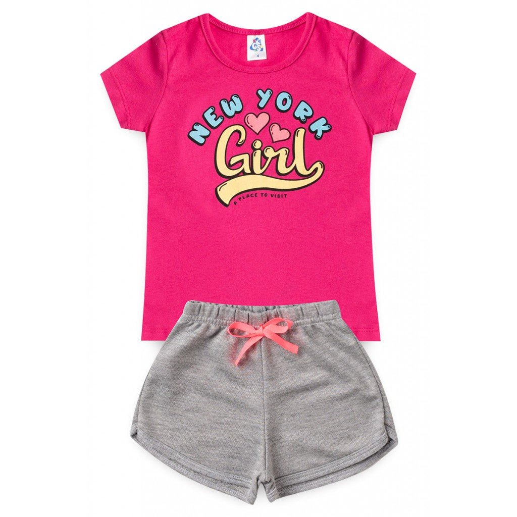 Conjunto Infantil de Verão para Menina Blusa e Shorts