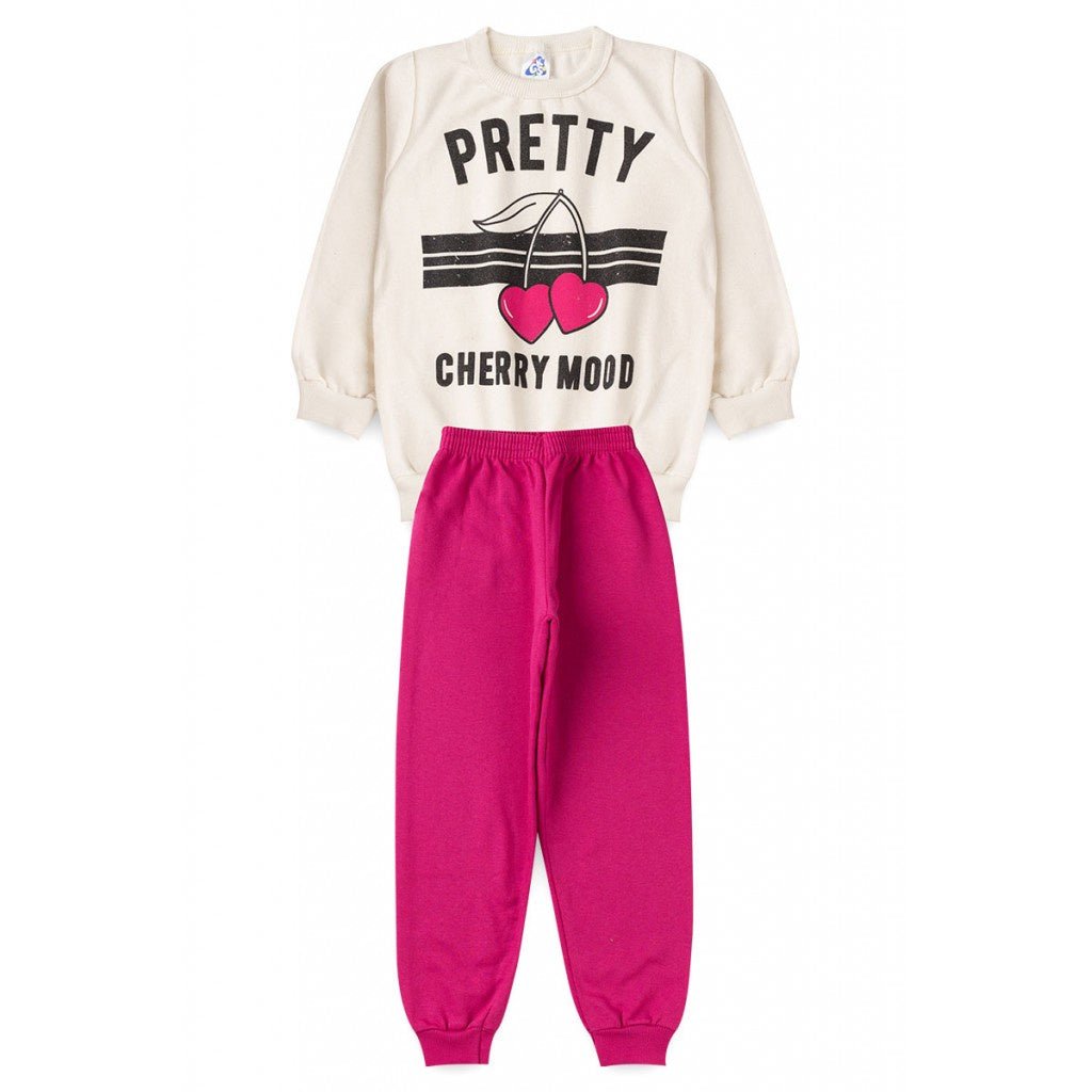 Conjunto Menina Casaco e Calça em Moletom