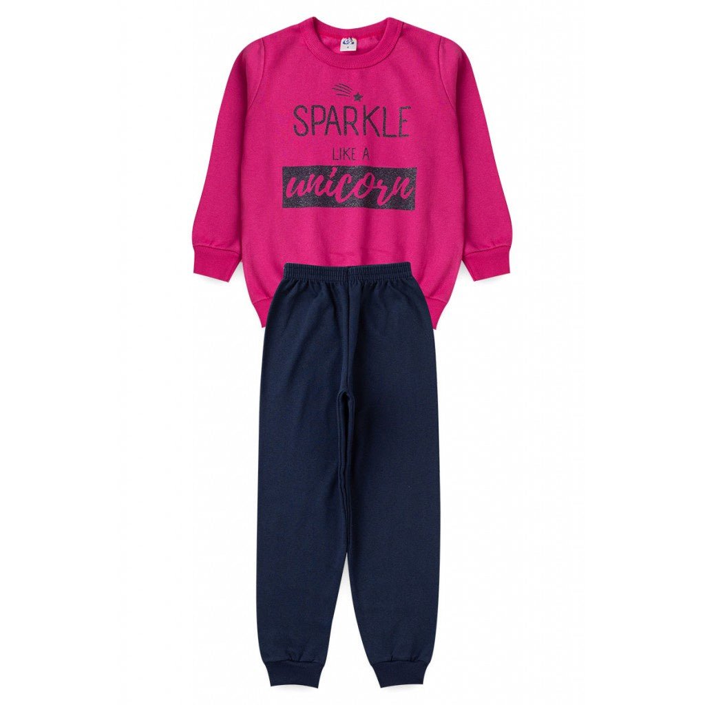 Conjunto Menina Casaco e Calça em Moletom