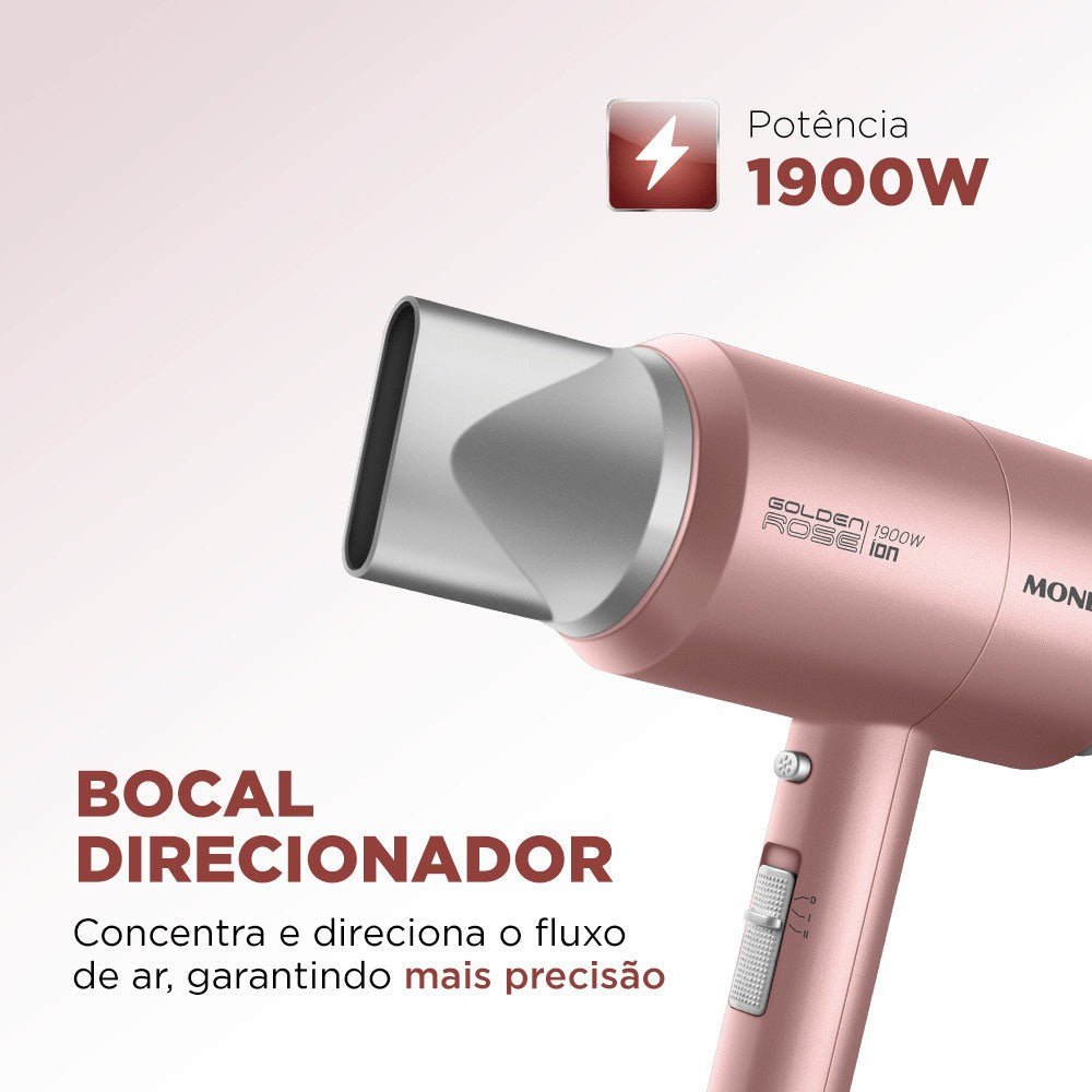 Secador de cabelo 1900W Golden Rose Compact Turbo SC-38-GR Mondial
