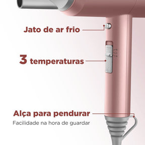 Secador de cabelo 1900W Golden Rose Compact Turbo SC-38-GR Mondial